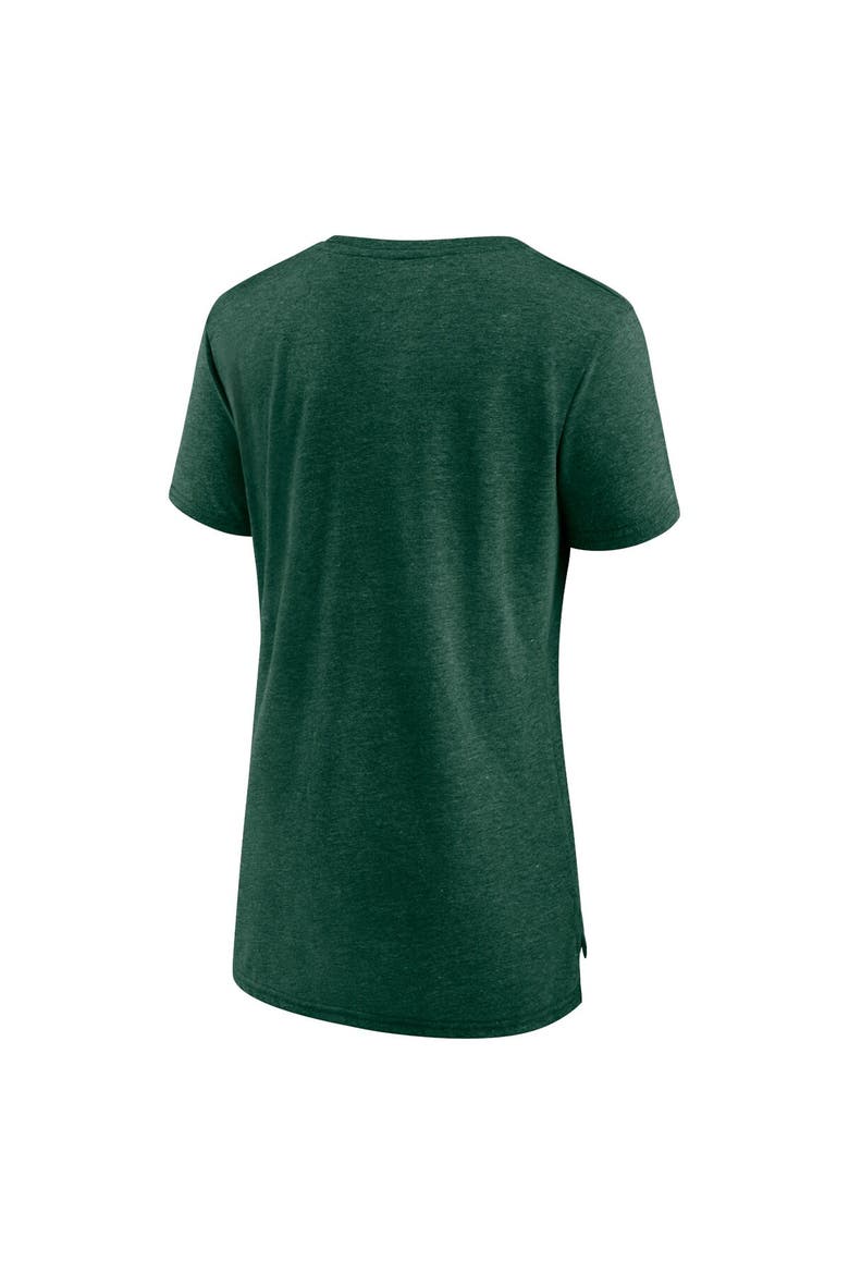 Women's Fanatics Branded Hunter Green Milwaukee Bucks League Leader Tri-Blend T-Shirt, Alternate, color, Hunter Green