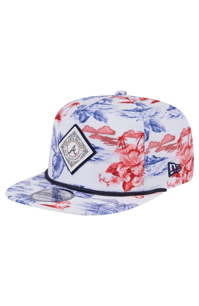 New Era Men's New Era White Atlanta Braves Printed Island Golfer Snapback Hat, Main, color, 