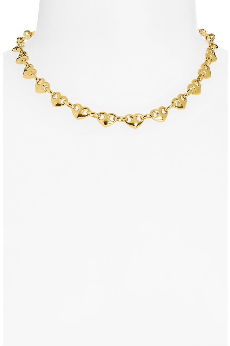 Hartley Heart Puff Mariner Necklace, Alternate, color, GOLD