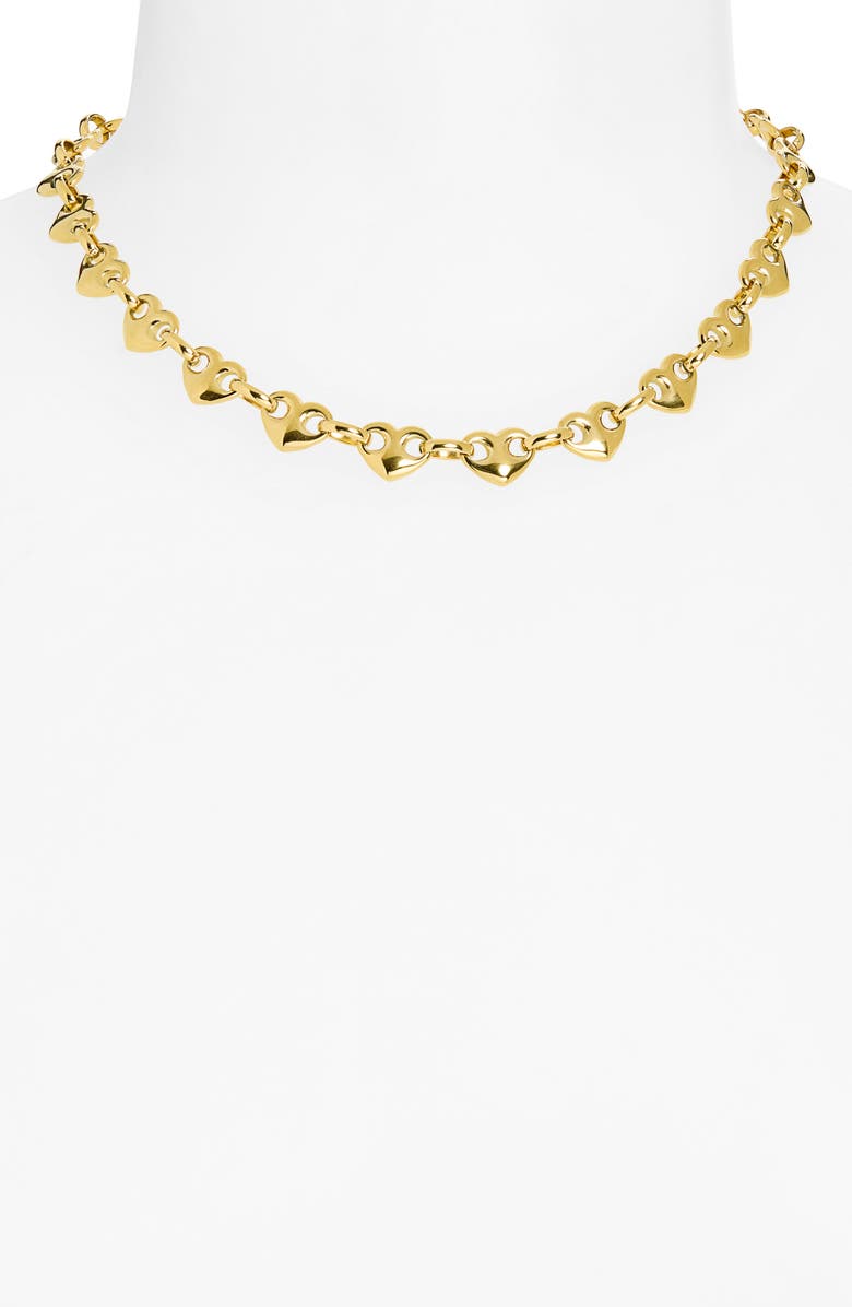 Bracha Hartley Heart Puff Mariner Necklace, Alternate, color, Gold