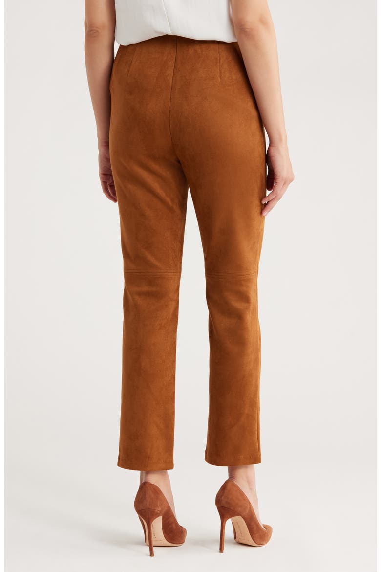 Faux Suede Ankle Pants, Alternate, color, MOCHA