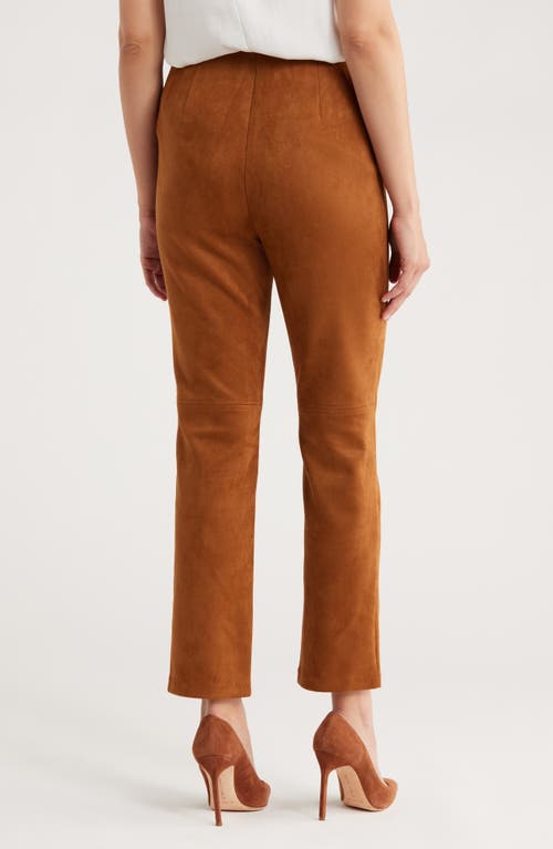 Gemma + Jane Faux Suede Ankle Pants In Brown
