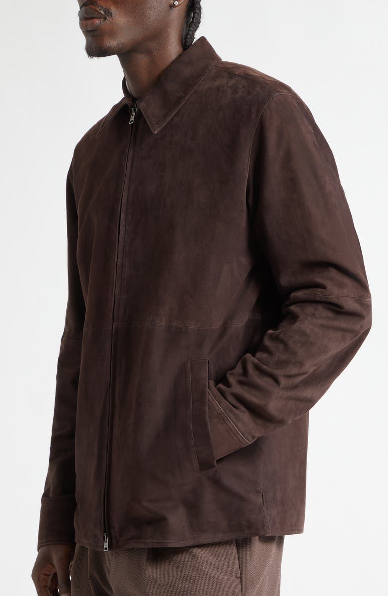 Herno Suede Zip Jacket, Alternate, color, 8800 Chocolate