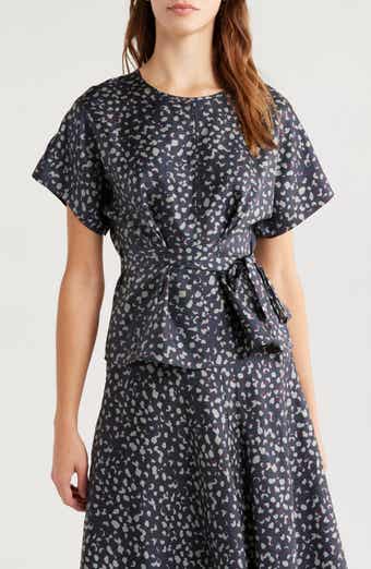 Wyeth Dot Twist Detail Silk Twill Top