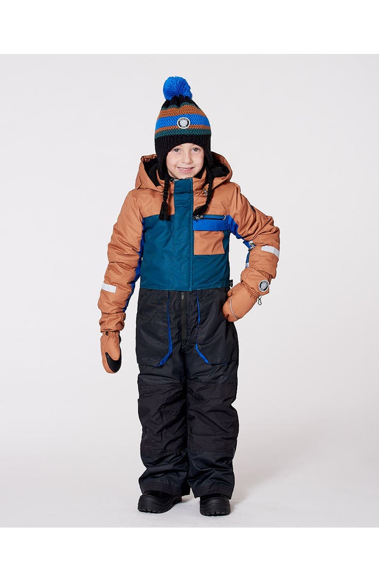 Deux par Deux One-Piece Play Snowsuit Colorblocked, Alternate, color, Black