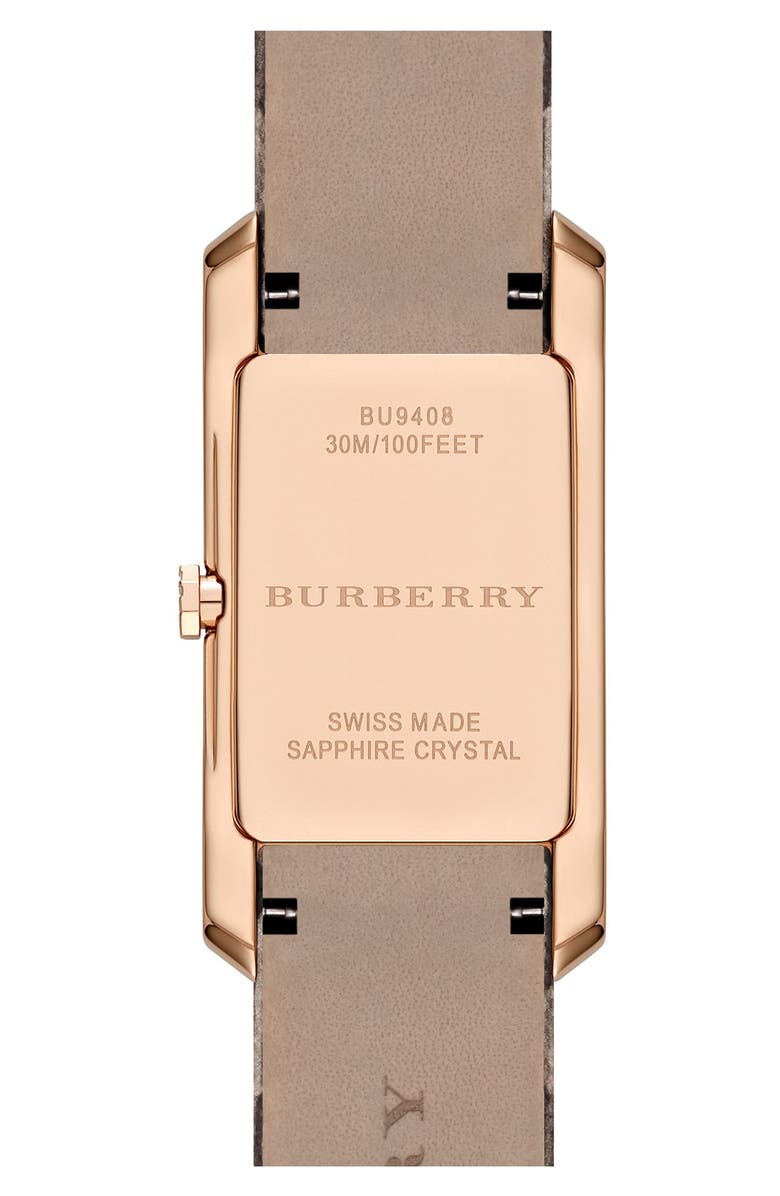 Burberry Rectangular Check Strap Watch, 25mm x 33mm, Alternate, color,