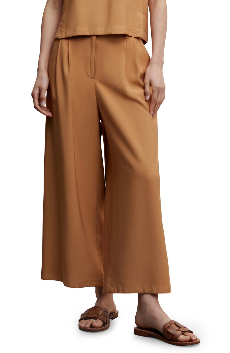 MANGO Pleated Culottes, Main, color, 