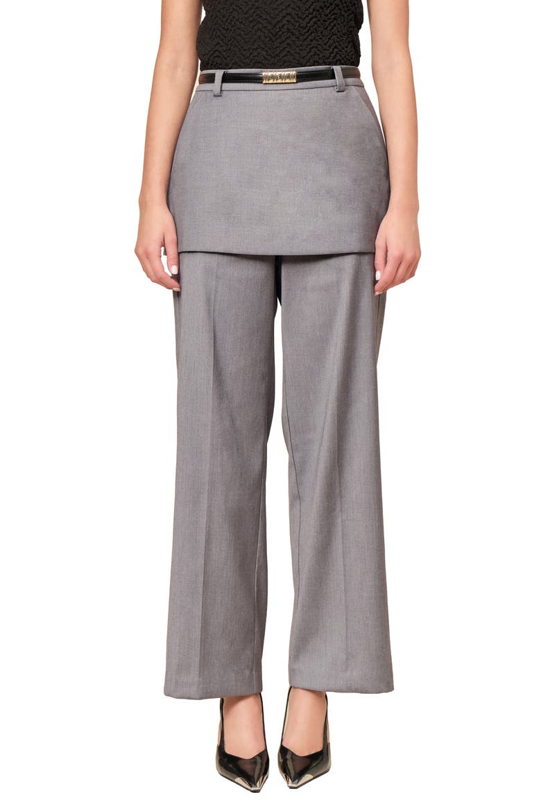 Roxy Layered Waist Wide Leg Pants, Main, color, GREY