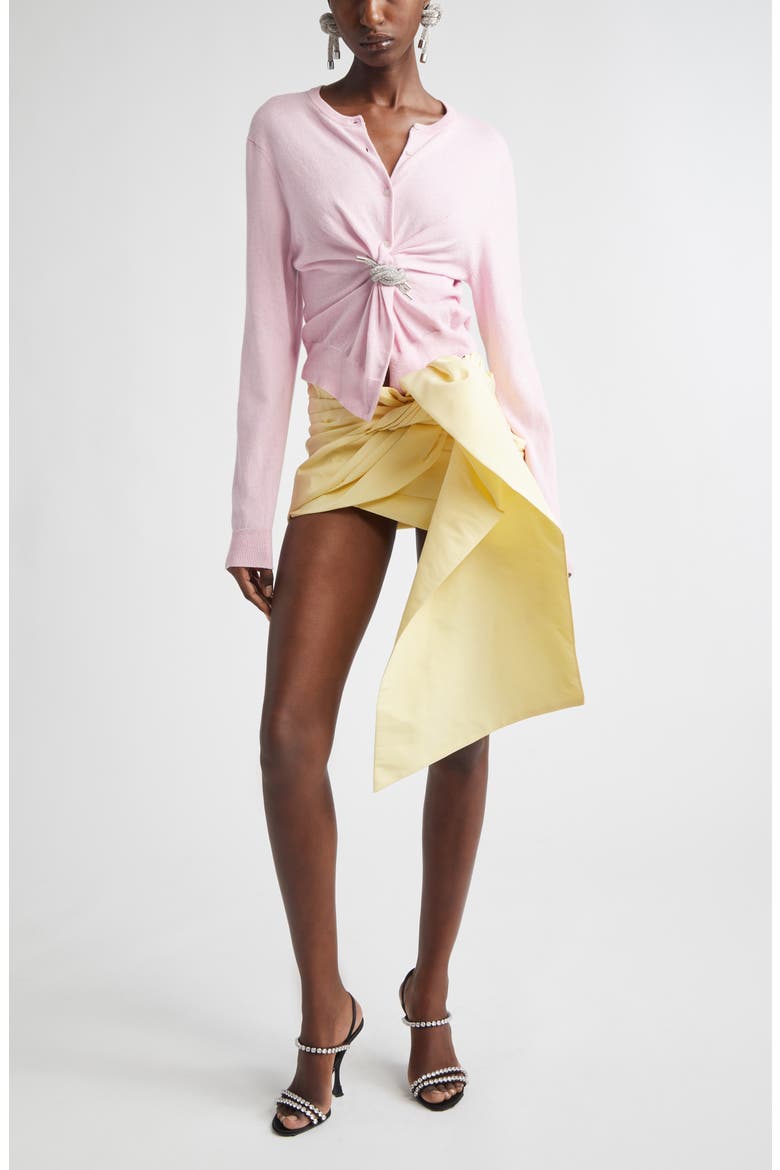 Taffeta Knot Miniskirt, Alternate, color, LIGHT YELLOW
