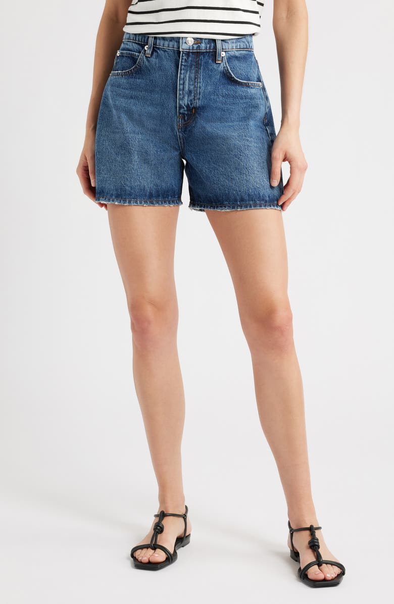 FRAME The Easy High Waist Denim Shorts, Main, color, Iris