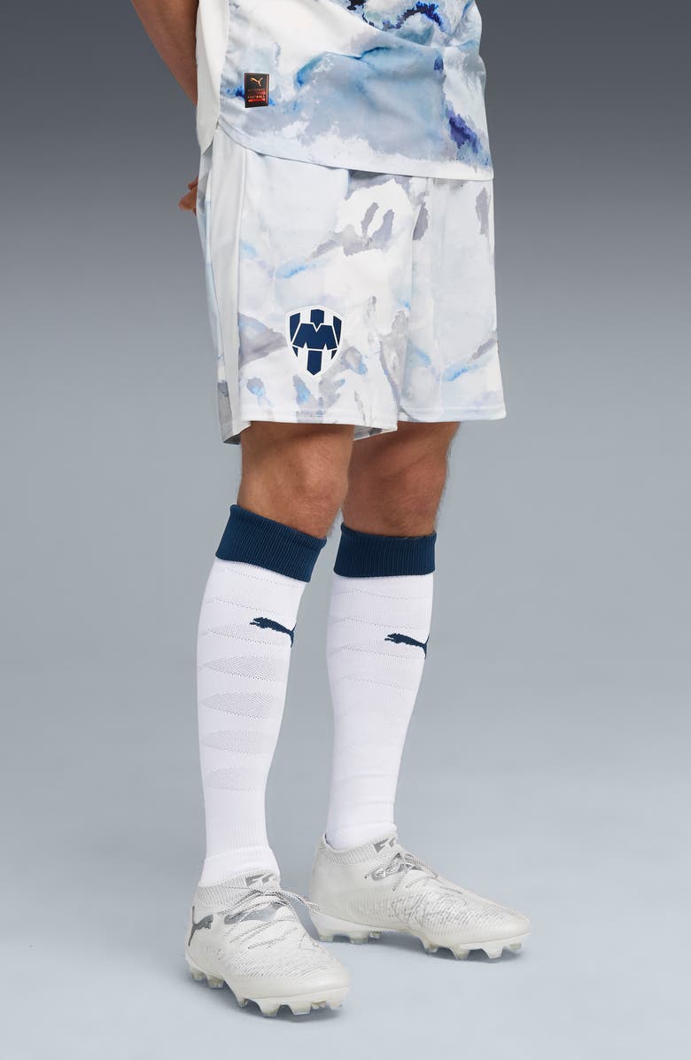PUMA x KidSuper MTY Replica Performance Mesh Soccer Shorts, Main, color, Puma White-Deep Navy