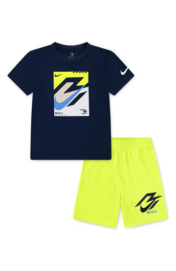 3 Brand Kids' Dri-fit Speed Lock Up Graphic T-shirt & Shorts Set
