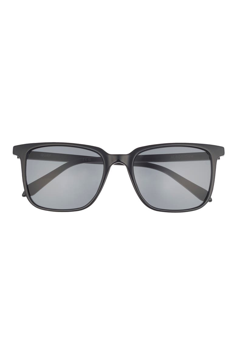 45mm Algorithm Square Sunglasses, Main, color, BLACK/ SMOKE