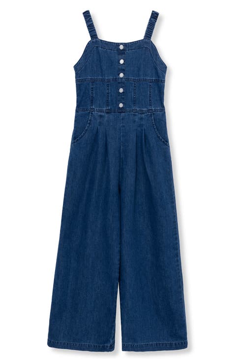 Kids' Henley Wide Leg Knit Jumpsuit