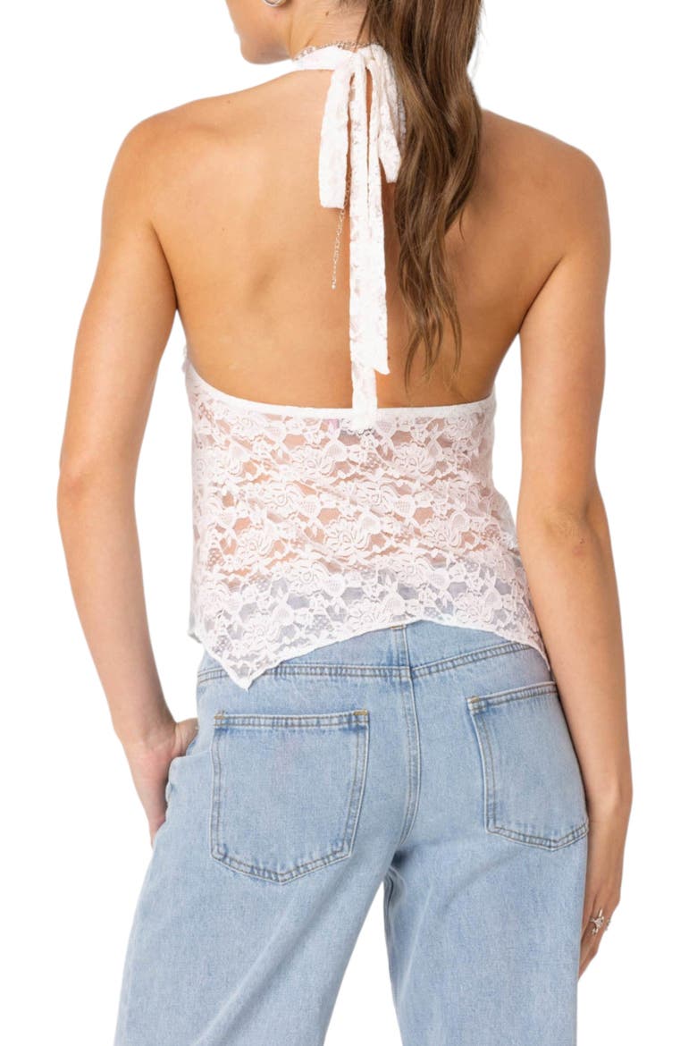Esme Lace Halter Top, Alternate, color, WHITE