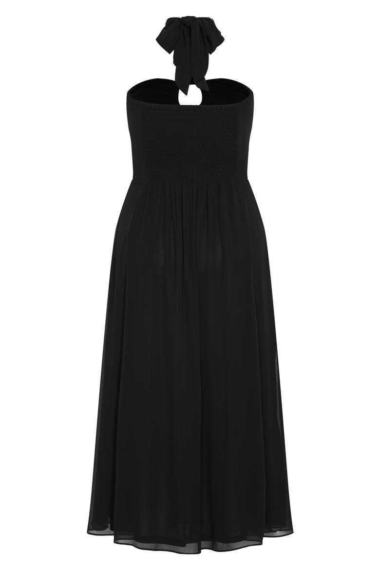 Everlee Halter Dress, Alternate, color, BLACK