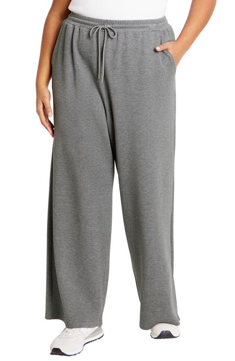 Mae Wide Leg Drawstring Waist Knit Pants (Plus)