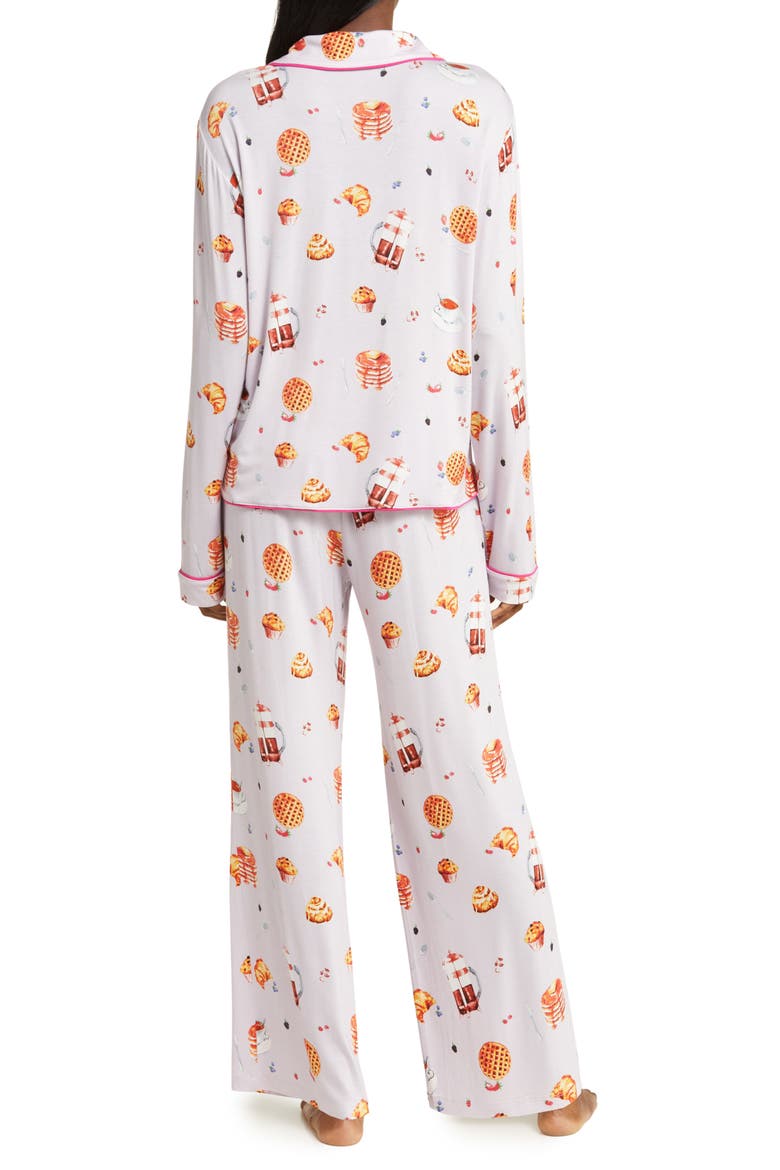All American Long Sleeve Jersey Pajamas, Alternate, color, BELOVED BREAKFAST