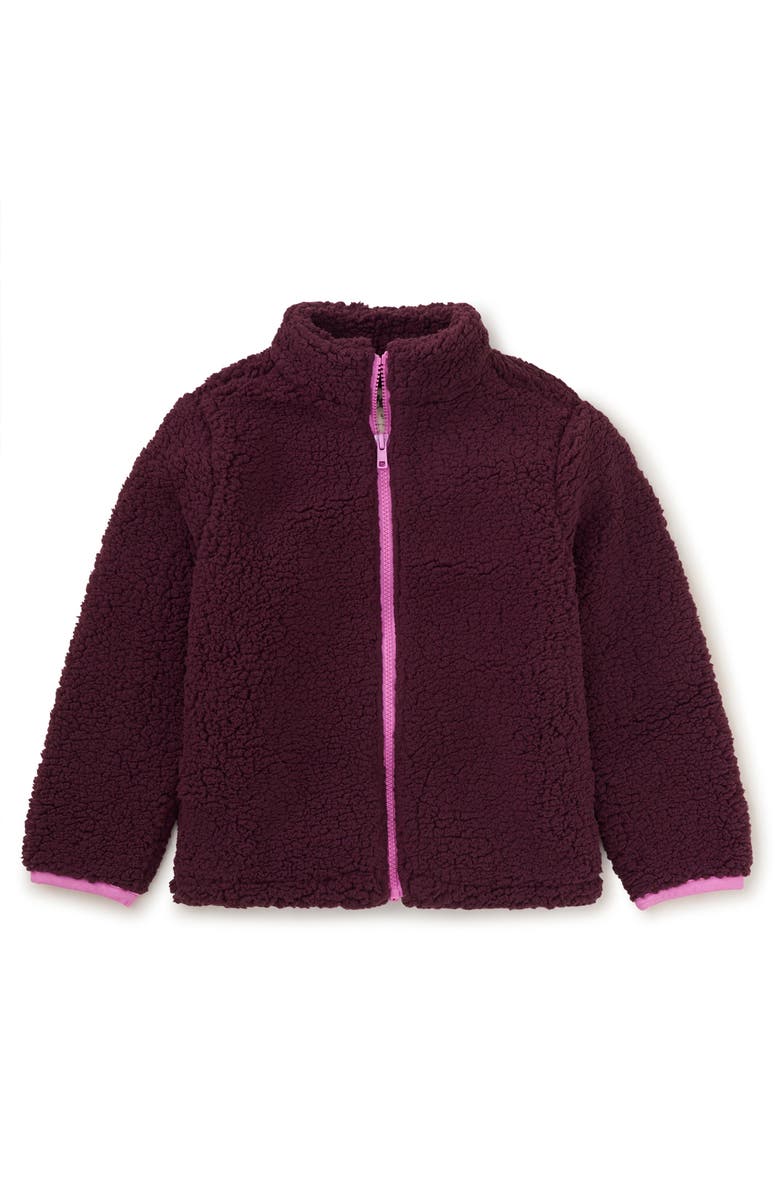 Tea Collection Teddy Fleece Zip Up Jacket, Main, color, 