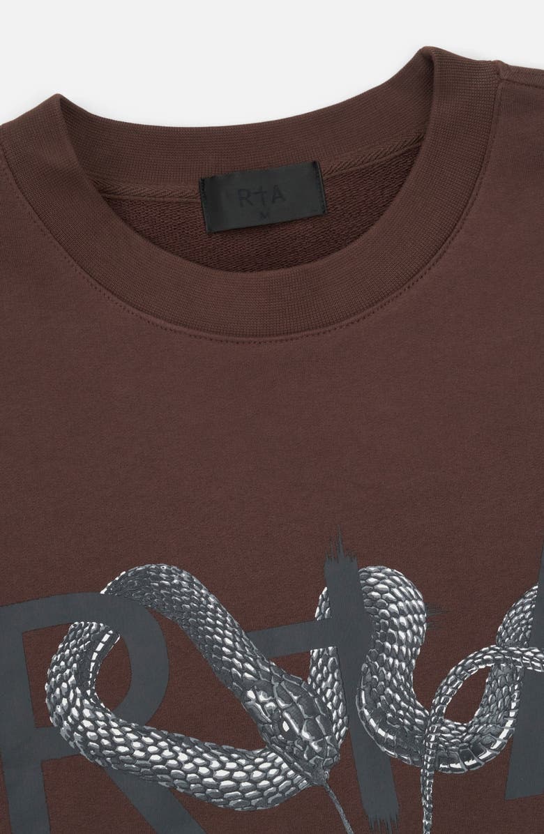 RtA Jaylen Cotton Graphic Sweatshirt, Alternate, color, Brown Snake Bite