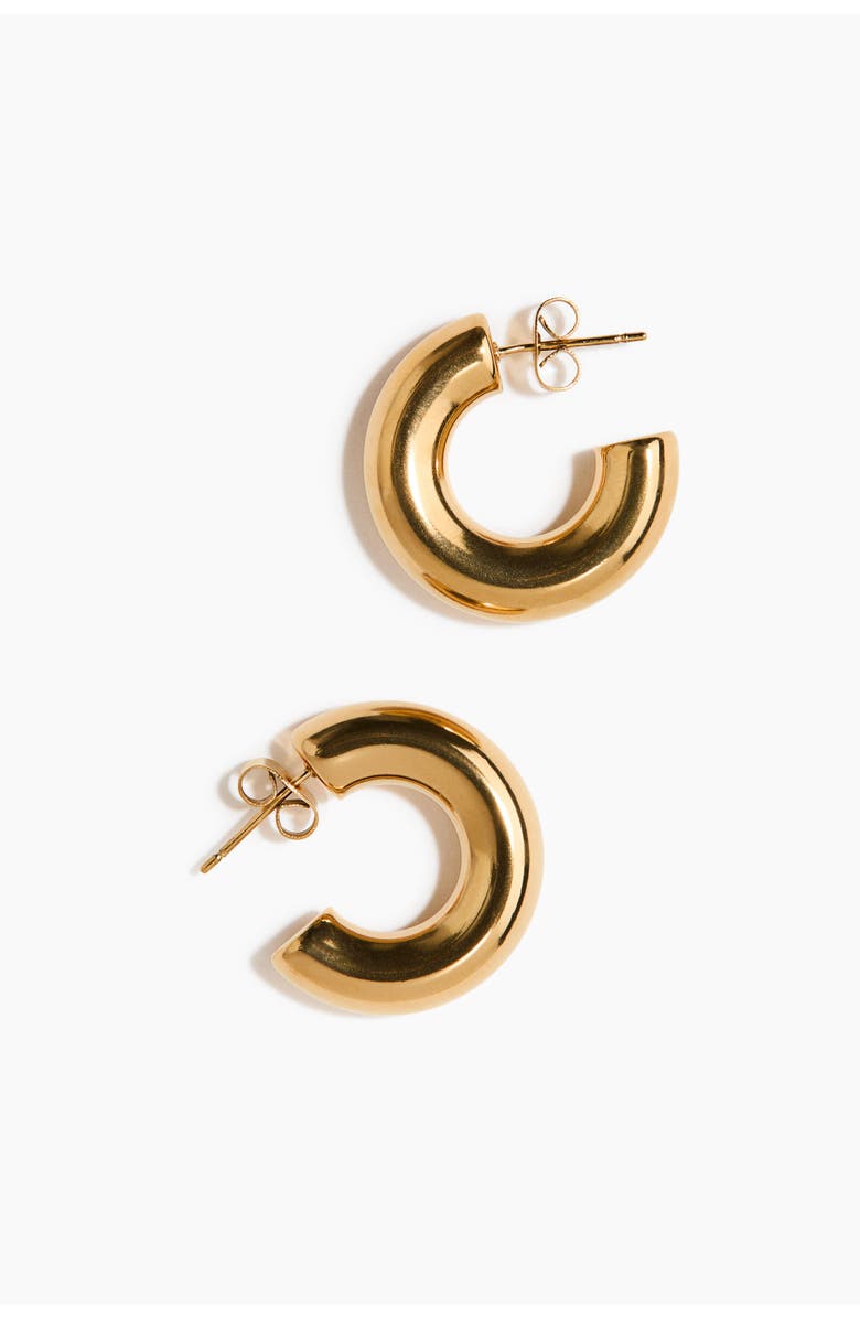 H&M Waterproof Hoop Earrings, Alternate, color, Gold-Colored