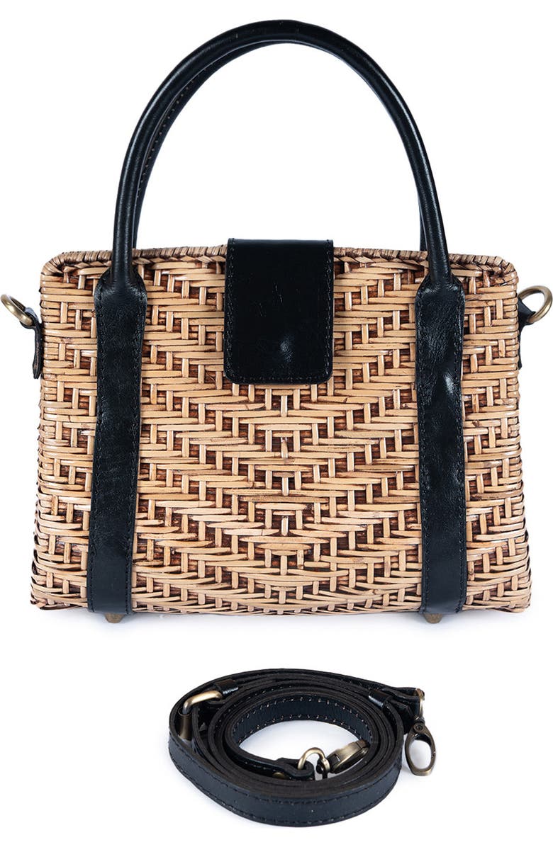 Jelavu Morgana Rattan & Leather Shoulder Bag, Alternate, color,