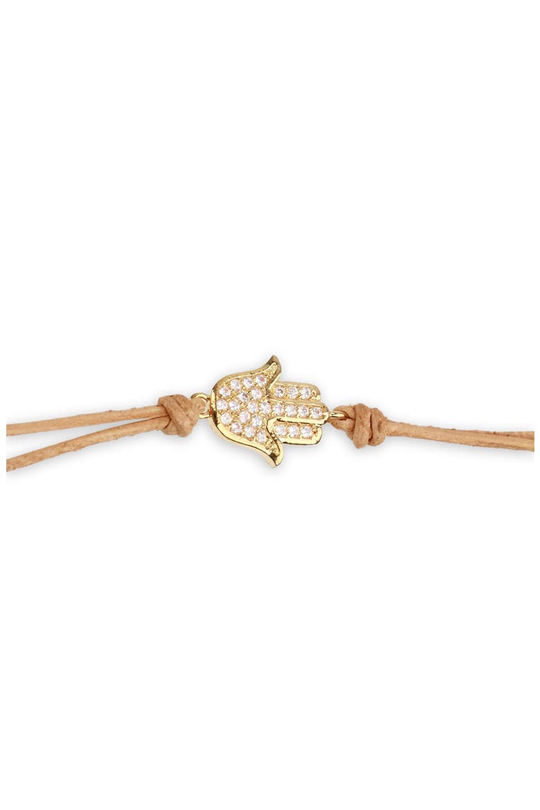 Pavé Crystal Hamsa Choker Necklace, Main, color, KHAKI