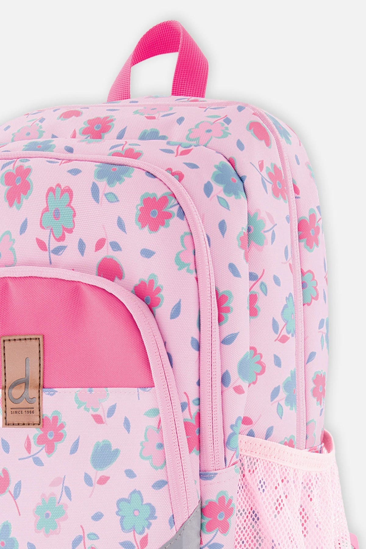 Deux par Deux Flowers Compact Functional Backpack, Alternate, color, Pink Printed Flowers