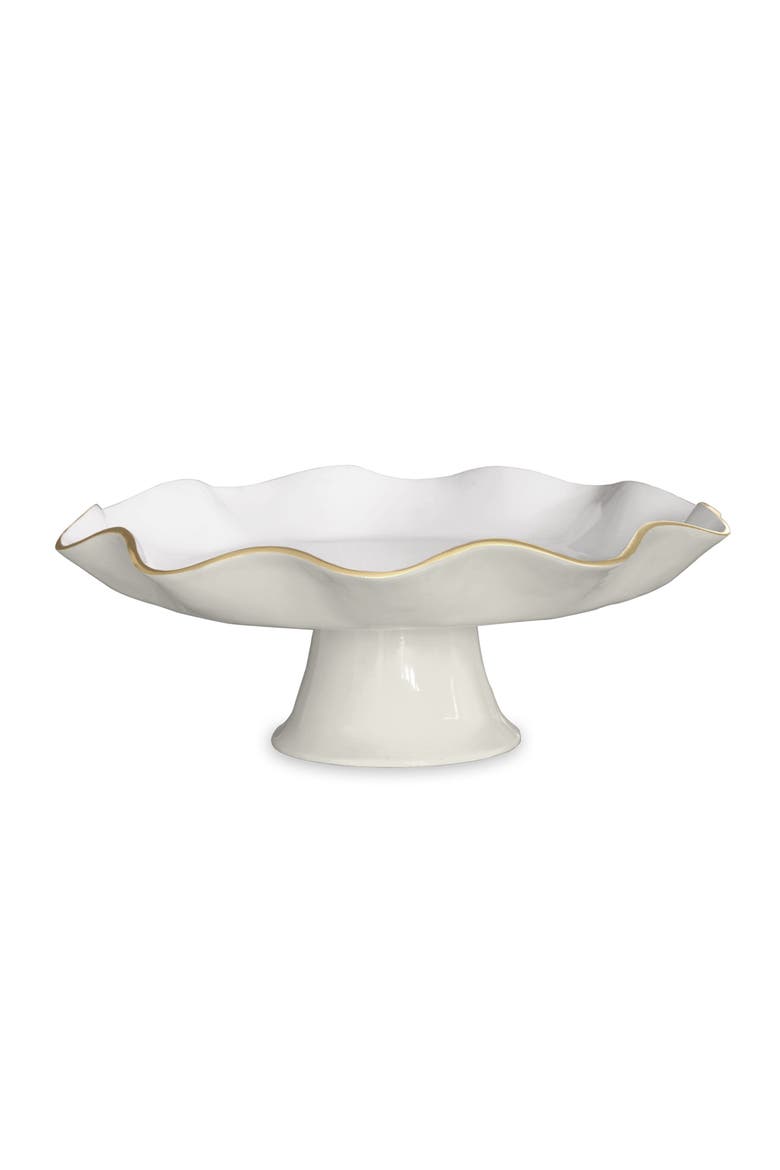 Encanto Carola Pedestal Cake Plate, Main, color, Cream and White