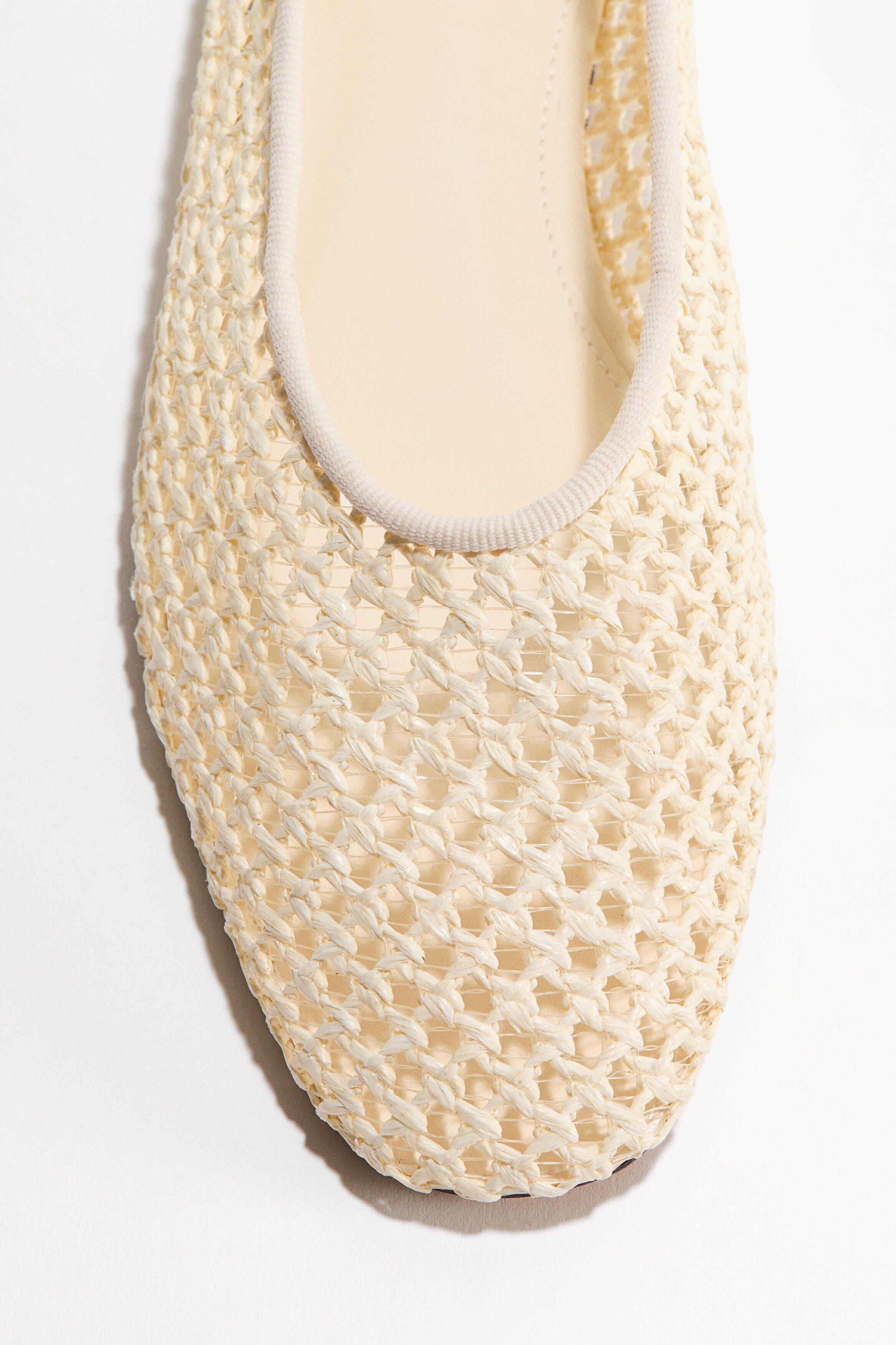 H&M Braided Ballet Flats, Alternate, color, Cream