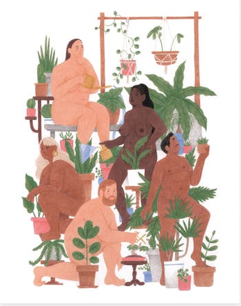 Slowdown Studio Nude Plant People Art Print | Nordstrom