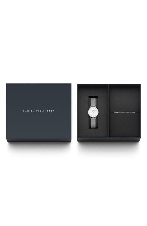 Timex Daniel Wellington Petite Mesh Strap Watch & Tennis Bracelet Set, 28mm In Stainless Steel