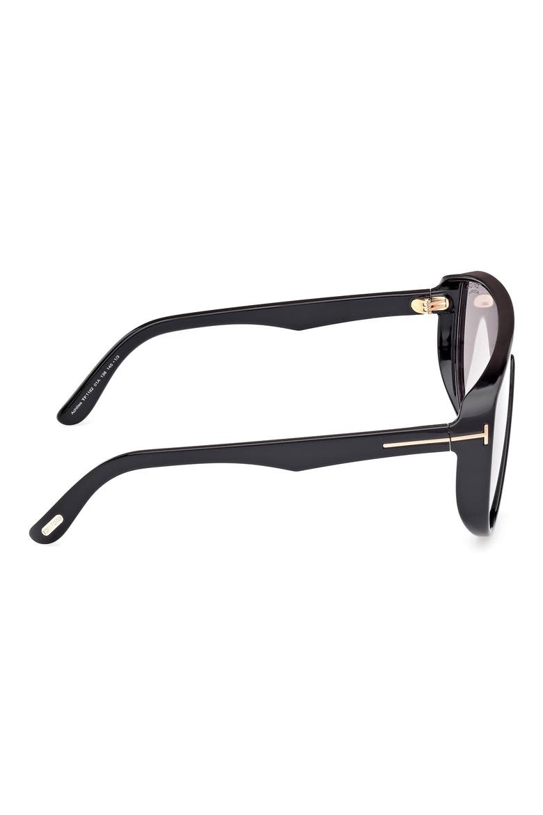 Achilles 138mm Shield Sunglasses, Alternate, color, BLACK / T LOGO / SMOKE LENSES