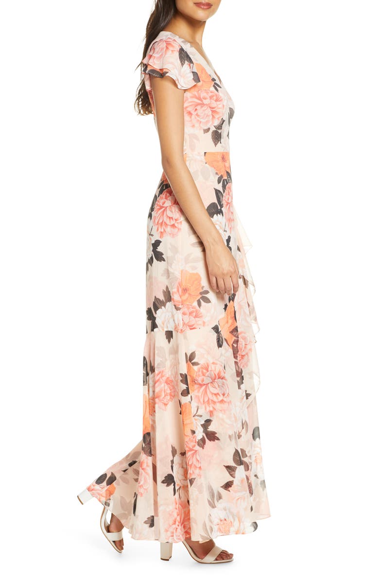 Eliza J Faux Wrap Maxi Dress, Alternate, color, 
