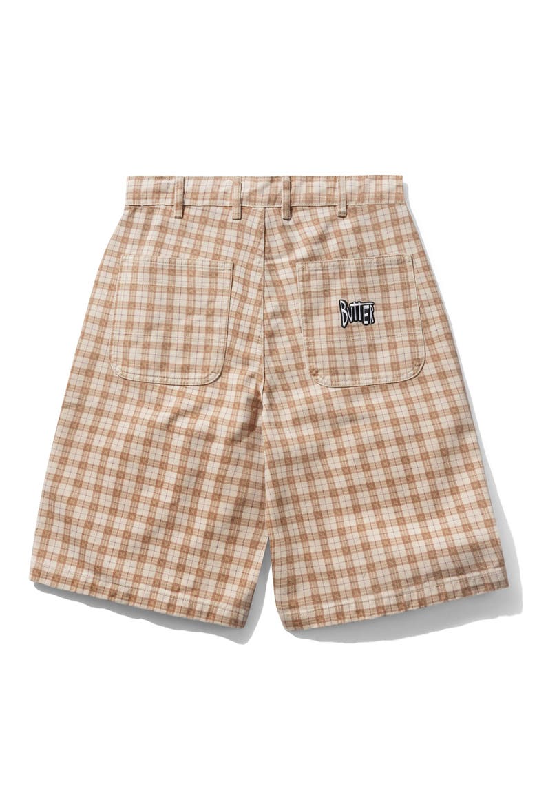 Peanuts® Snoopy Spike Cotton Work Shorts, Alternate, color, SANDSTONE PLAID