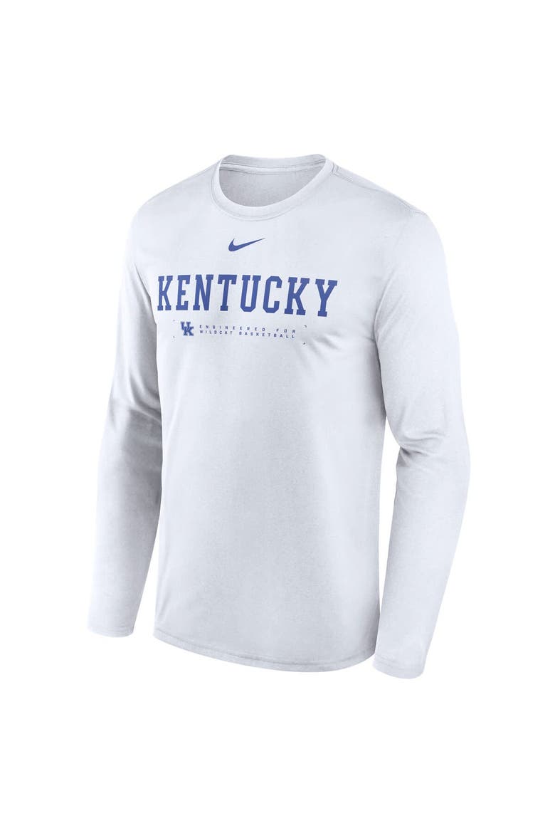 Men's Nike White Kentucky Wildcats 2025 Courtside Basketball Shootaround Legend Dri-FIT Long Sleeve T-Shirt, Alternate, color, White