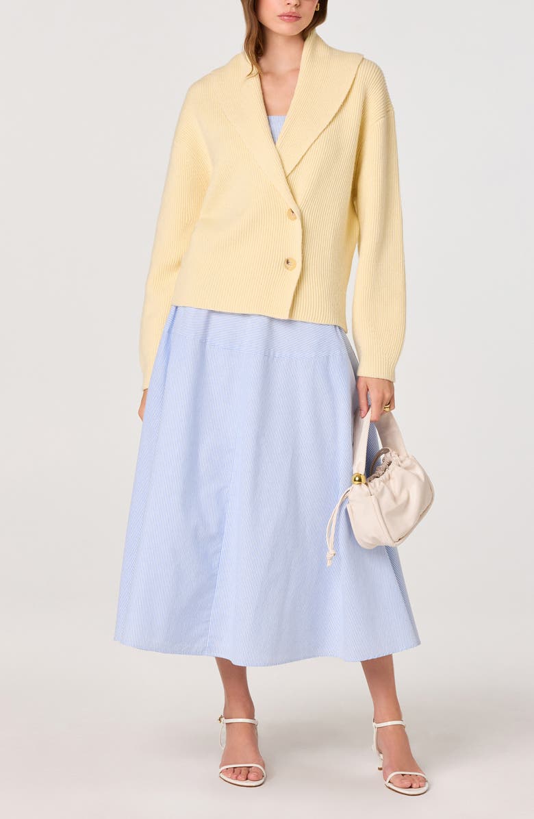 ASTR the Label Azzura Stripe A-Line Skirt, Alternate, color, Blue Stripe