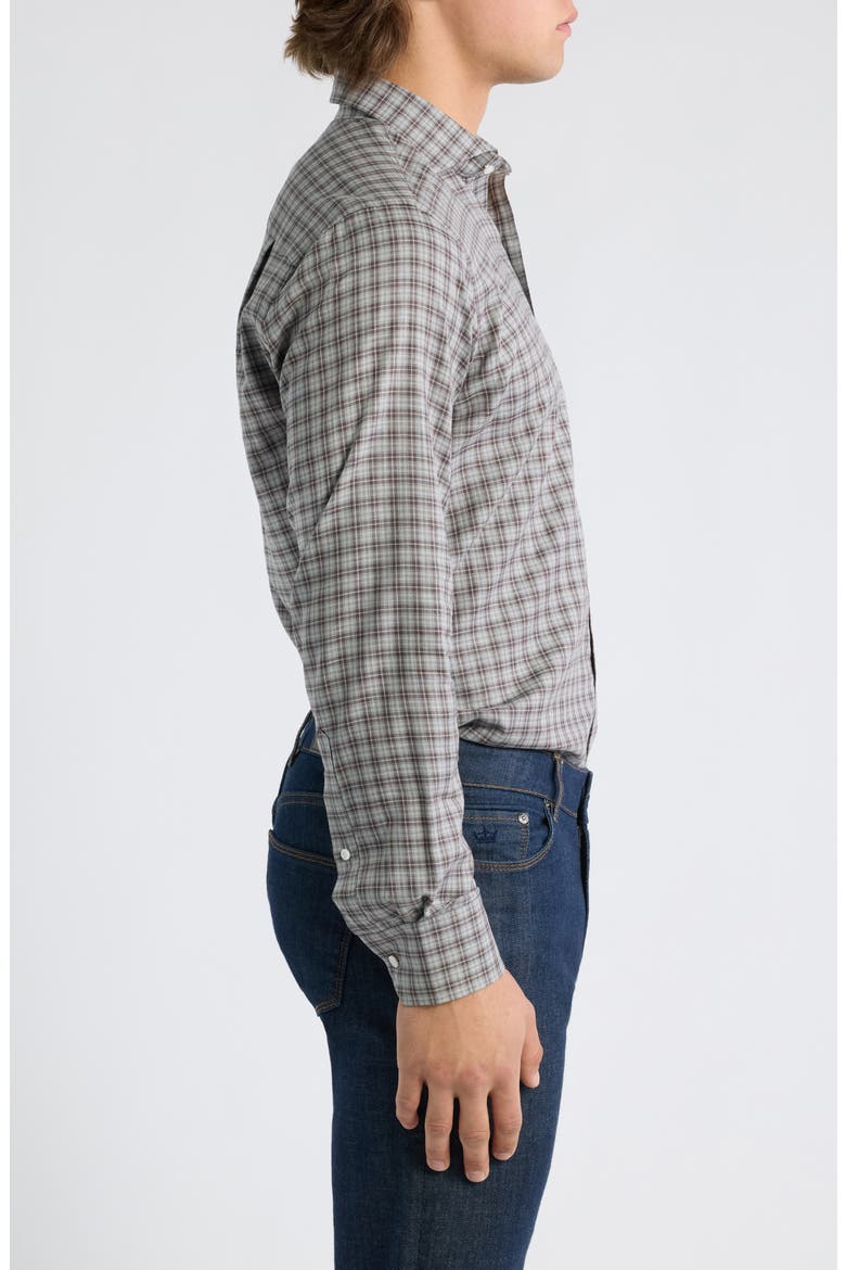 Bernard Plaid Cotton Sport Shirt, Alternate, color, GREY MIST