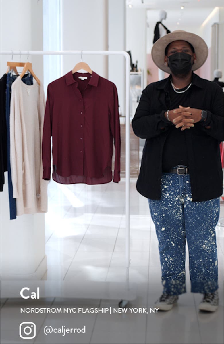 Women's Slim Fit Stretch Silk Blouse, sales video thumbnail