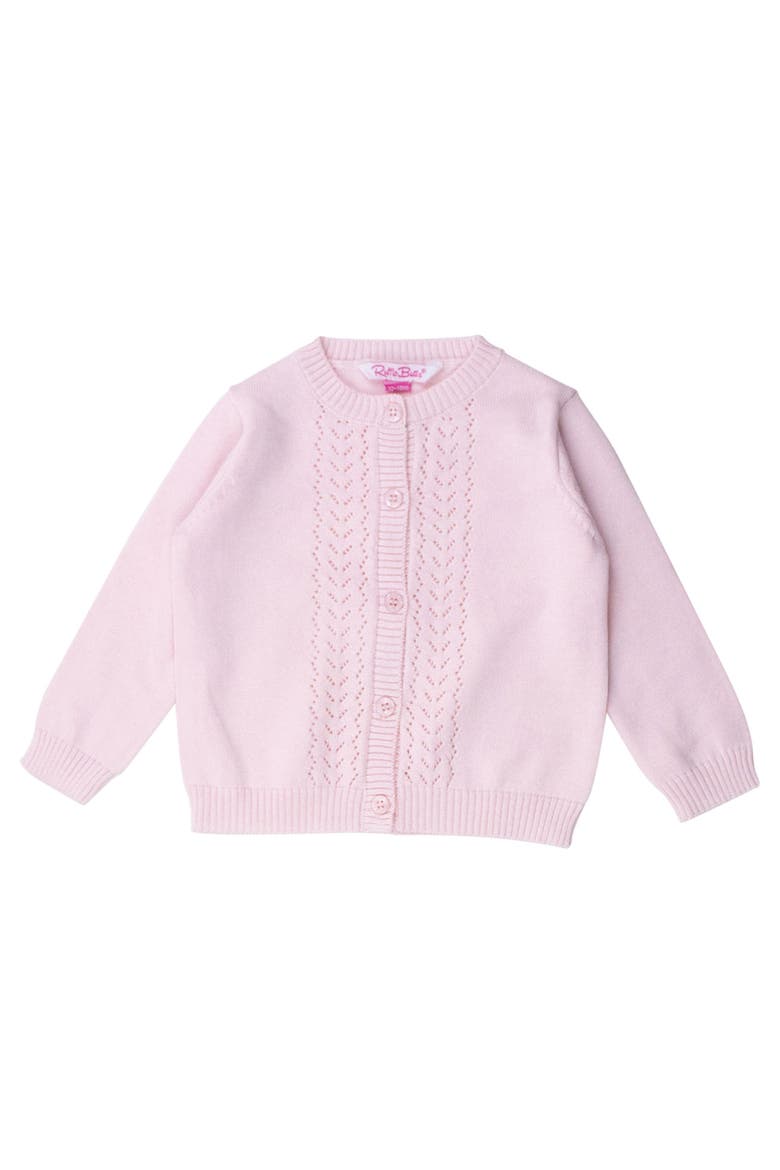 Girls Lightweight Pointelle Cardigan, Main, color, Baby Pink