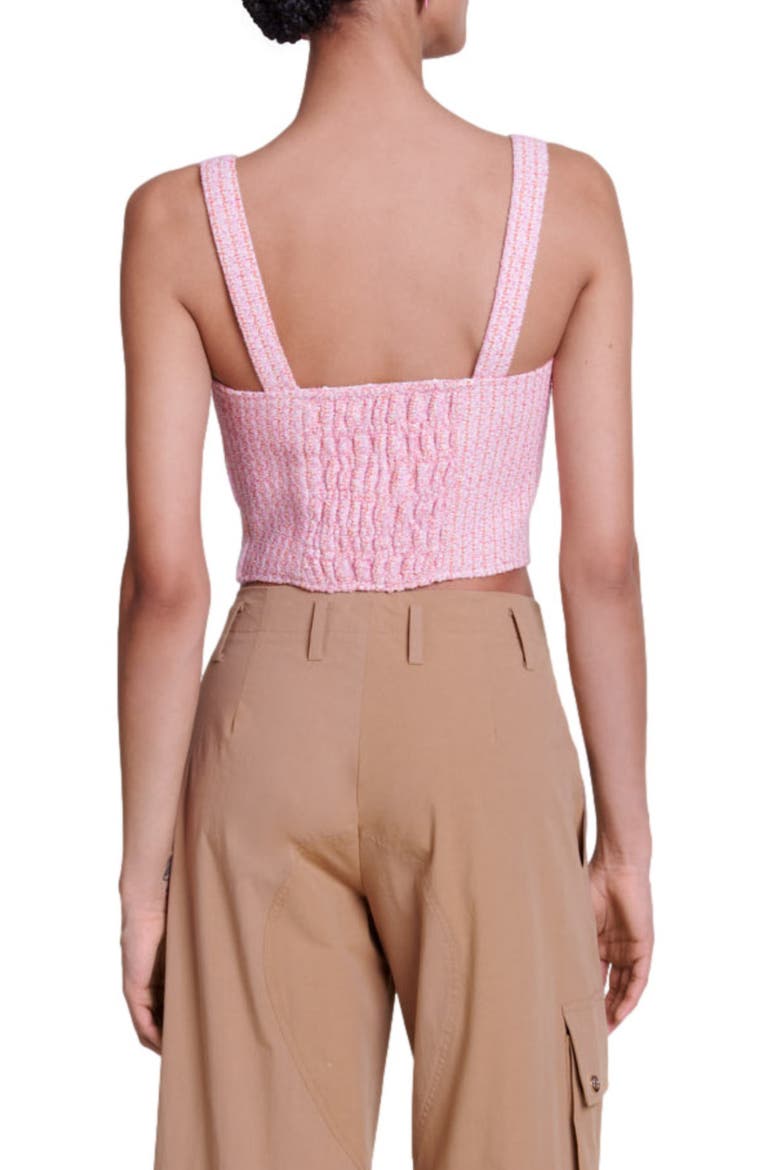 Laradis Tweed Crop Bustier Top, Alternate, color, PINK / ORANGE