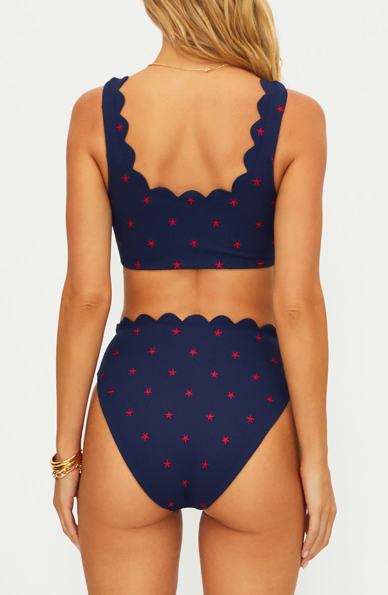 Beach Riot Nessa High Waist Bikini Bottoms, Alternate, color, Star Spangled Seas