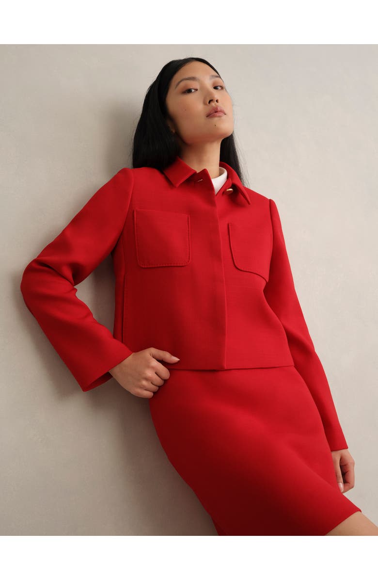 HOBBS LONDON Nessie Boxy Collard Jacket, Main, color, Pepper Red