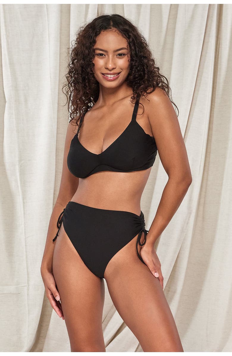 Swim Systems Malia High Waist Bikini Swim Bottoms, Alternate, color, Black