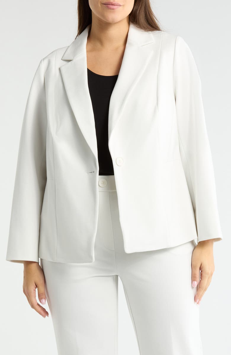 KASPER One-Button Seamed Waist Blazer, Main, color, Vanilla Ice
