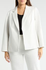 KASPER One-Button Seamed Waist Blazer