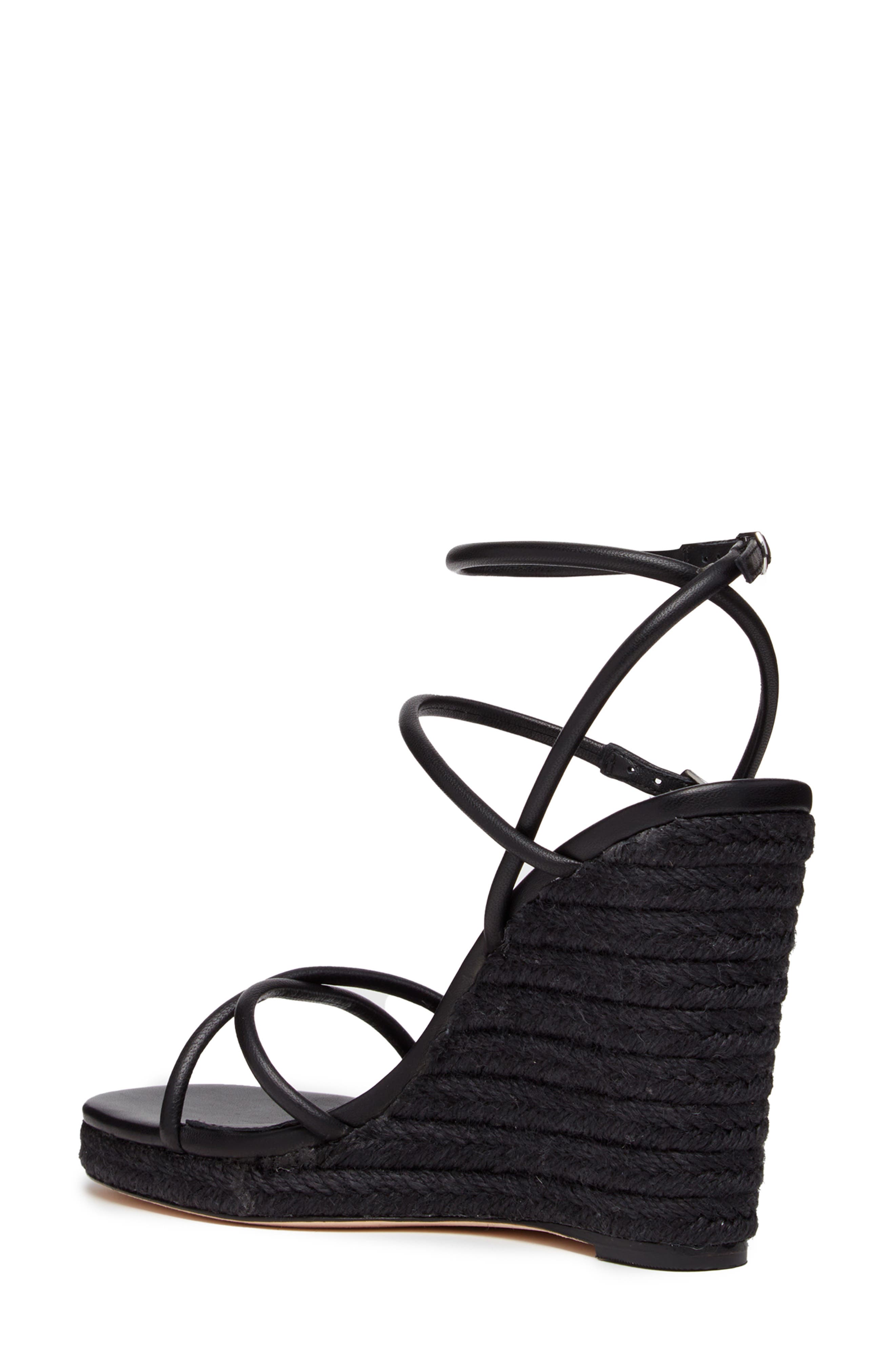 PAIGE Kerri Ankle Strap Espadrille Platform Wedge Sandal, Alternate, color, Black