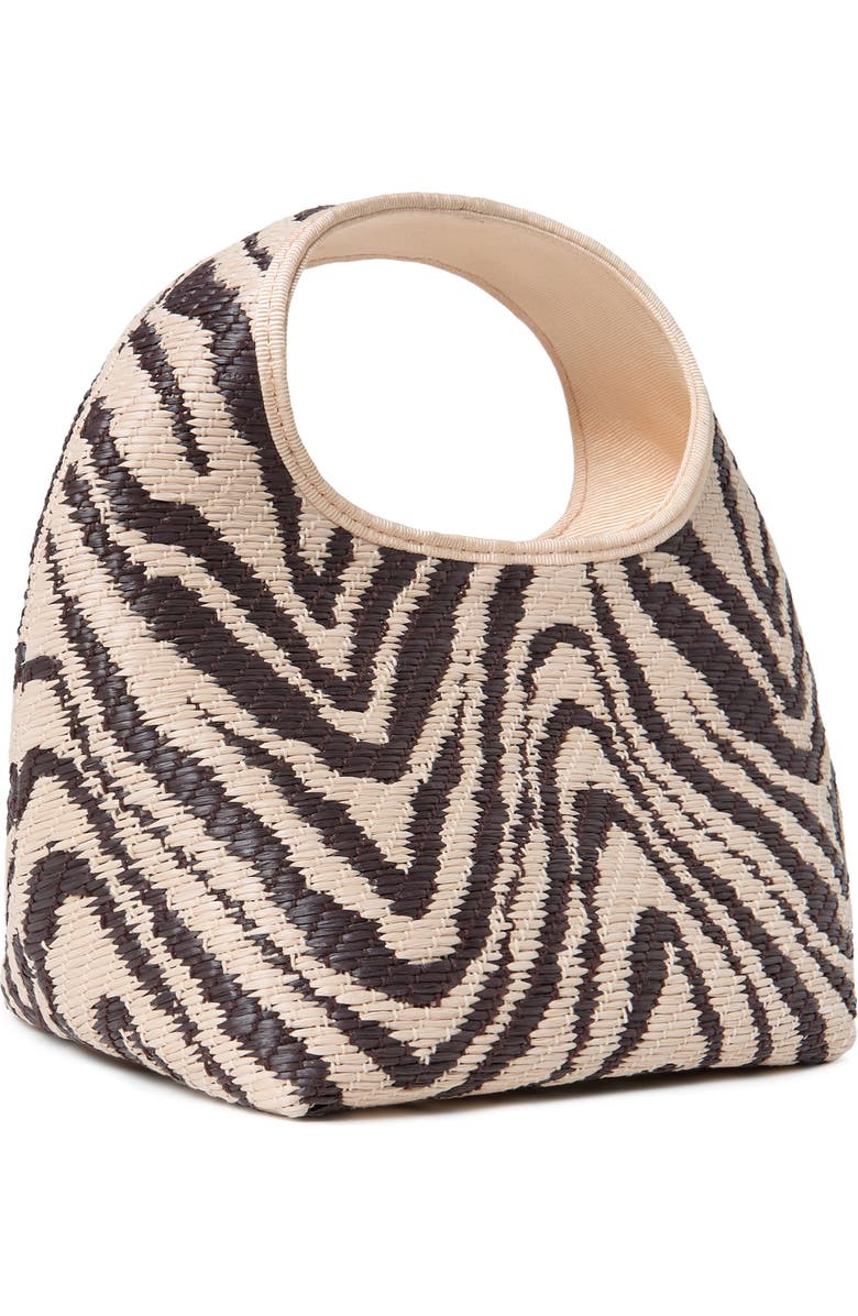 Loeffler Randall Kenzie Woven Raffia Top Handle Bag, Alternate, color, Vintage Zebra
