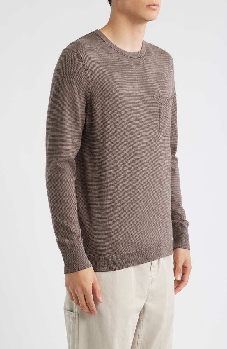 Treasure & Bond Long Sleeve Transitional Sweater, Alternate, color, Brown Seal Stripe