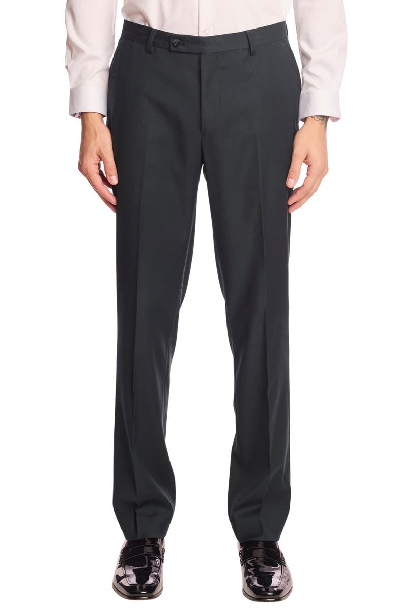 PAISLEY & GRAY Downing Slim Fit Flat Front Dress Pants, Main, color, Dark Forest Green